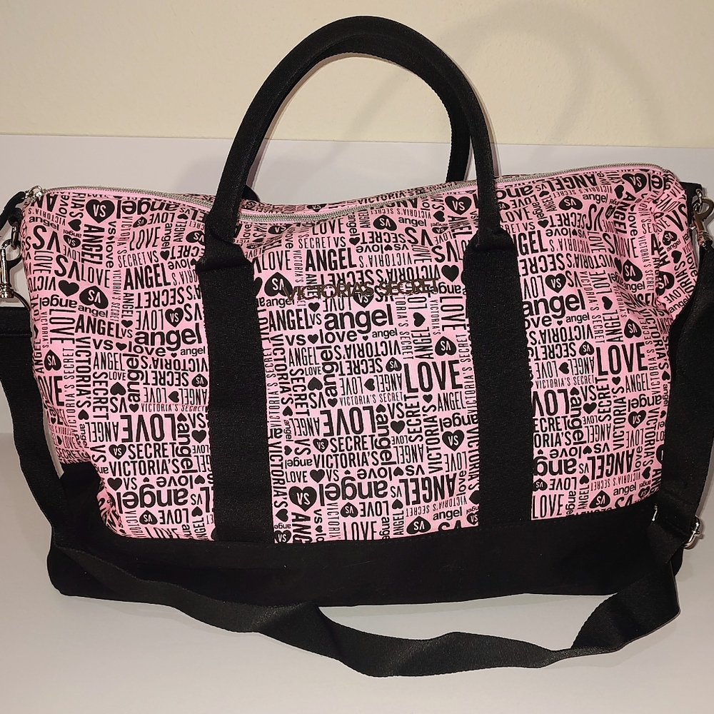 Victorias Secret Oversize Tote Pink And Black 18 X 15